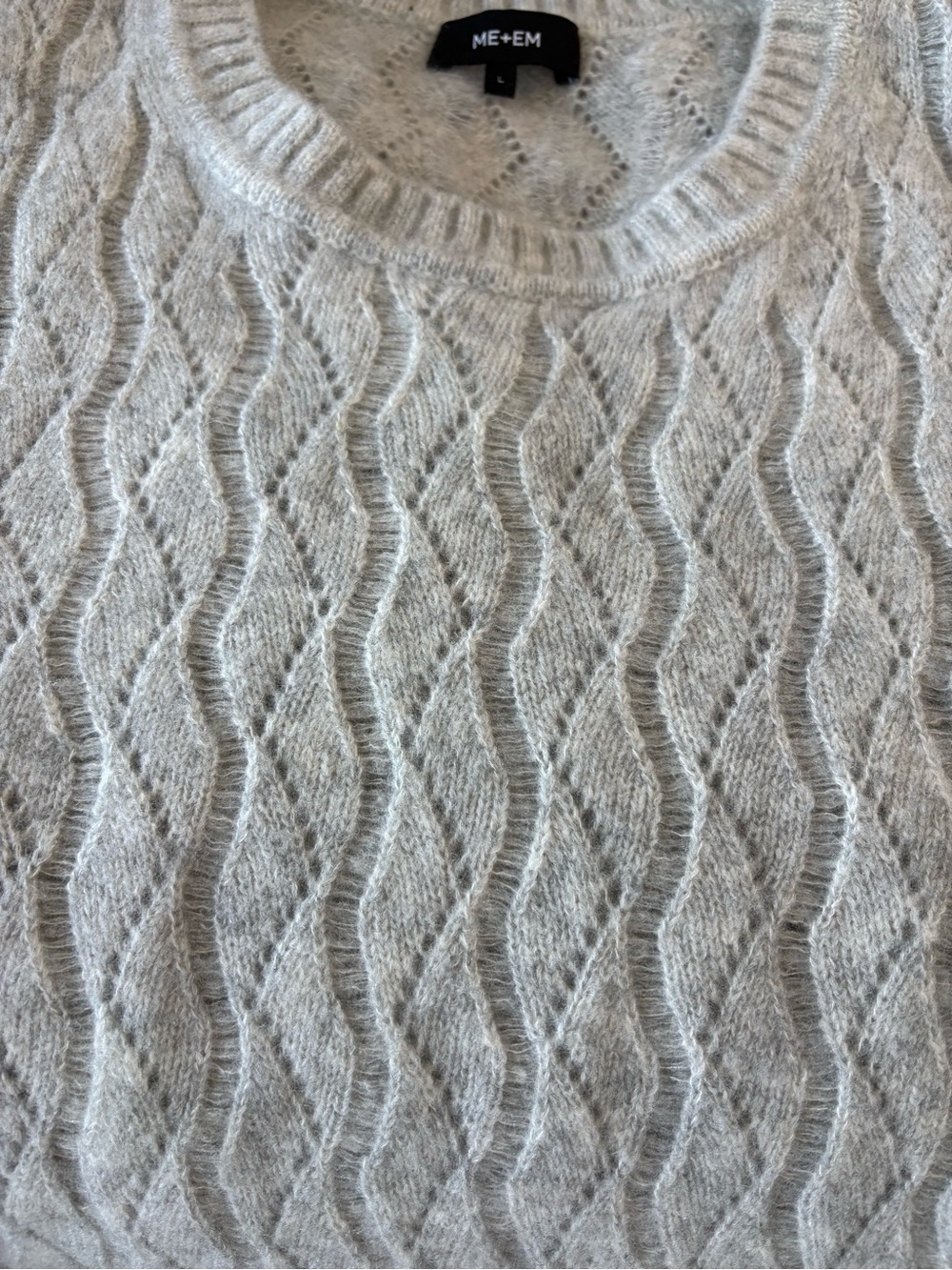 ME+EM Cashmere (75%) Knit Vest grey melange sz L - Picture 4 of 7